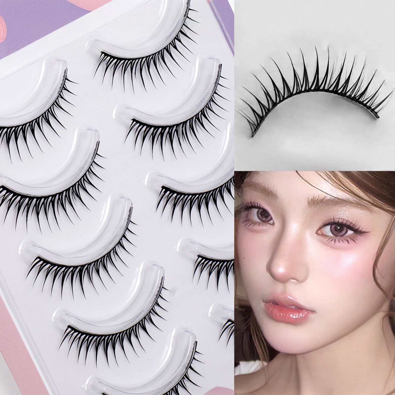 5 ペア韓国スタイルつけまつげマンガガールグループ偽まつげボ - Eyelash Extension Korean Style のレビューと価格