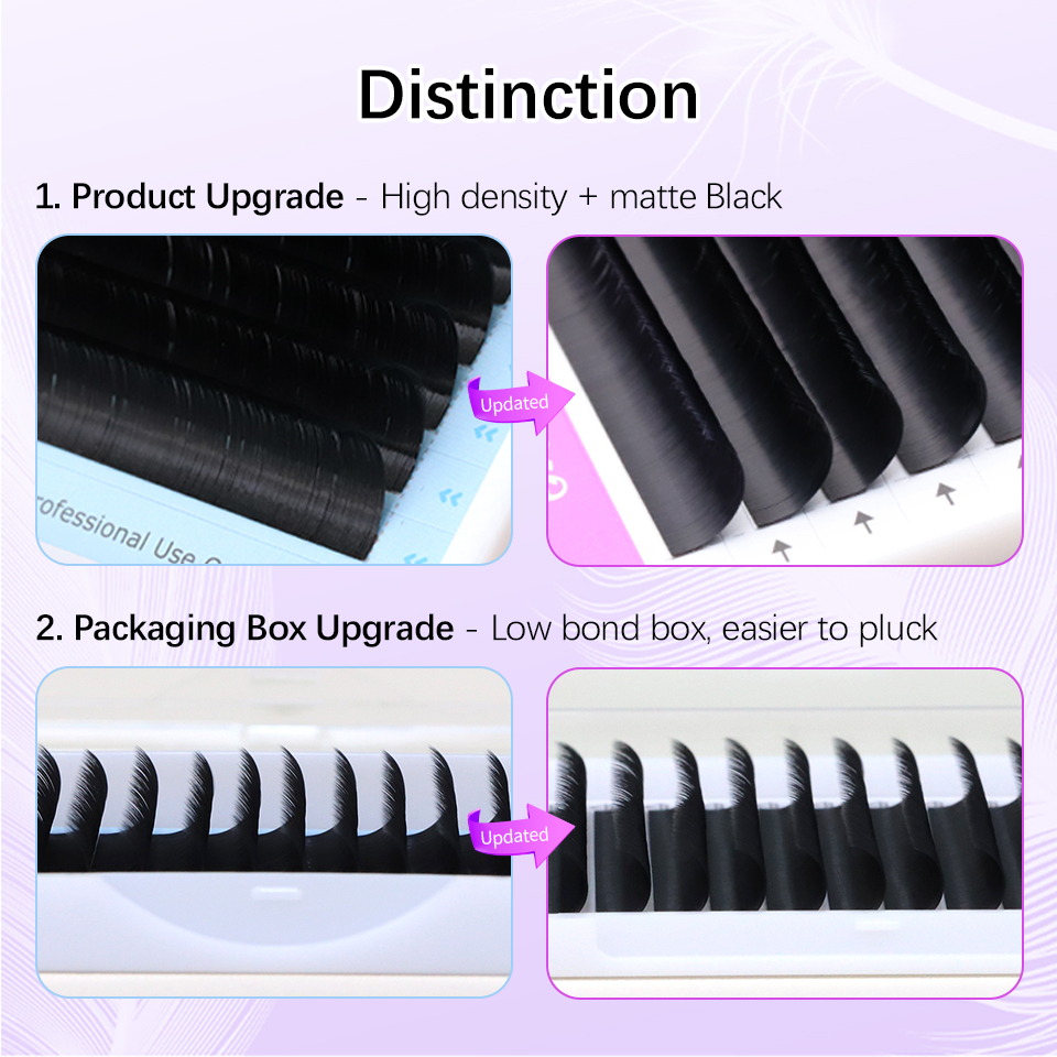 AGUUD 5 トレイ/ロット新しいスーパーマットブラック個 - Eyelash Extension Supernatural のレビューと価格