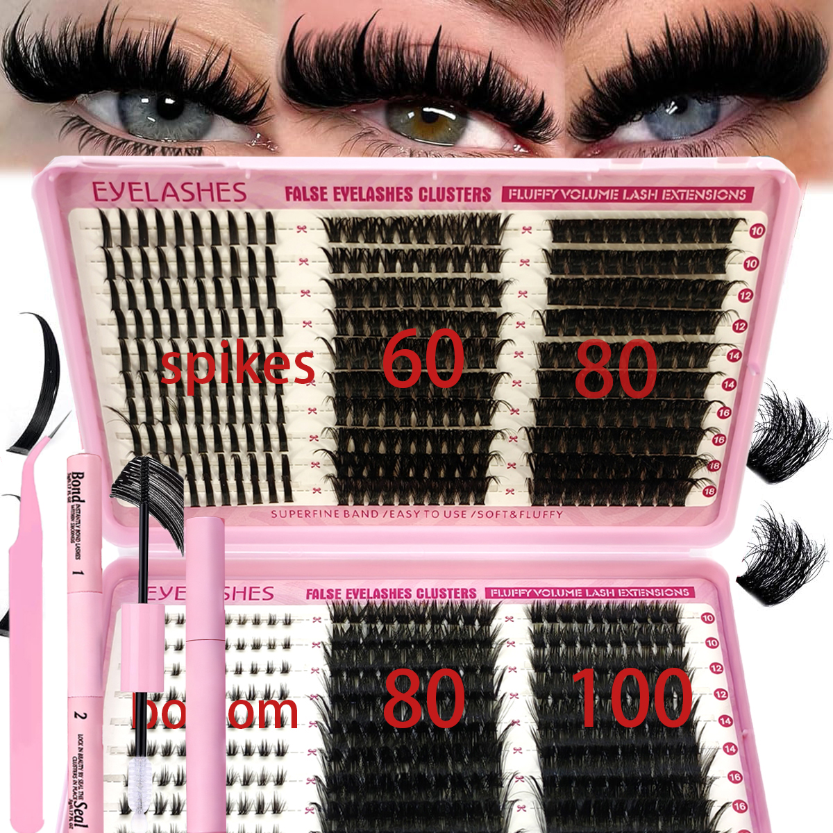 60列DIYまつげエクステキット、クラスタ個別まつげキット、 - Eyelash Extension Equipment のレビューと価格