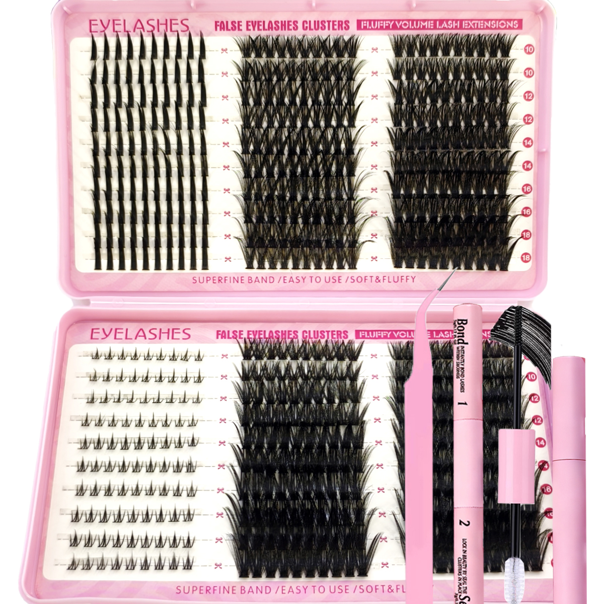 60列DIYまつげエクステキット、クラスタ個別まつげキット、 - Eyelash Extension Equipment のレビューと価格