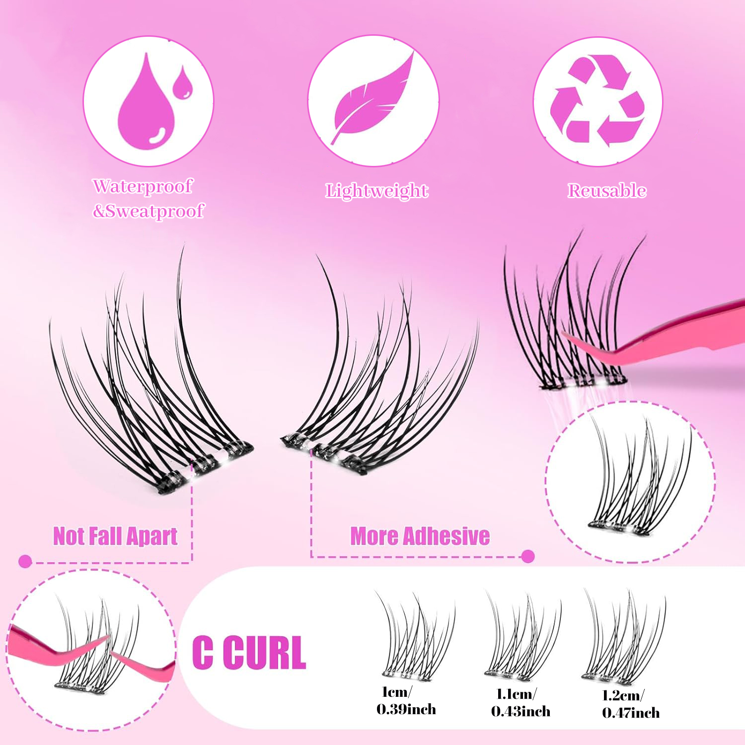 自己粘着式つけまつげ、プレスオンまつげクラスター、ウィスピー - Eyelash Extension Equipment のレビューと価格