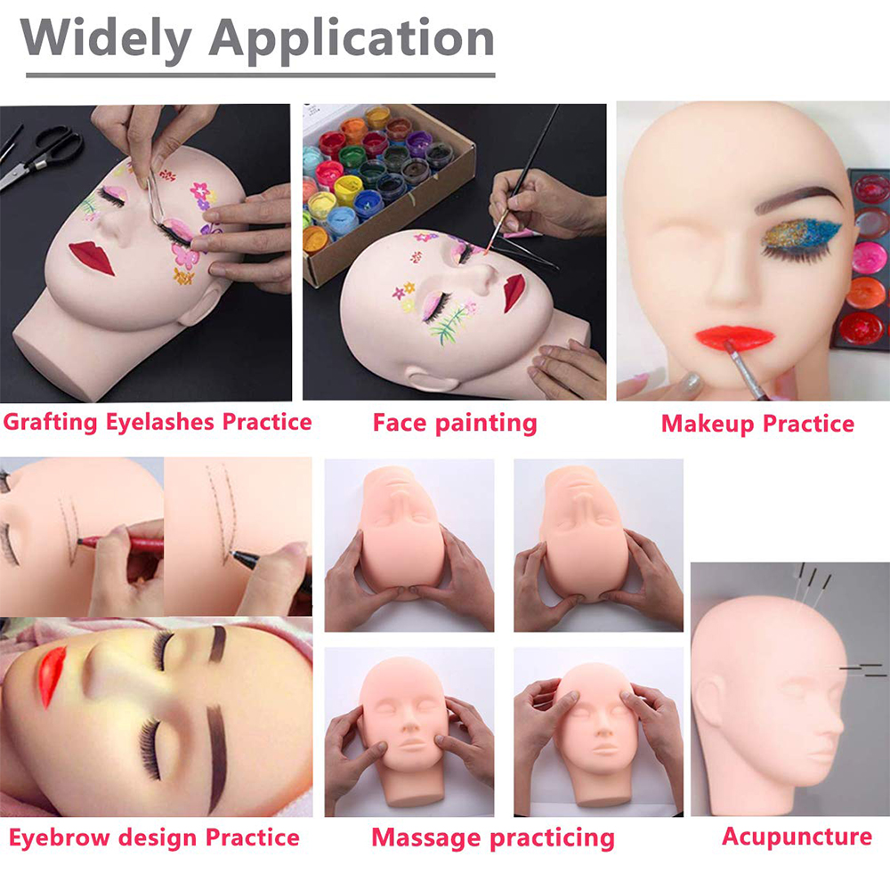 柔らかいゴム製のマネキンヘッド,まつげエクステ,メイクアップ - Eyelash Extension For Men のレビューと価格