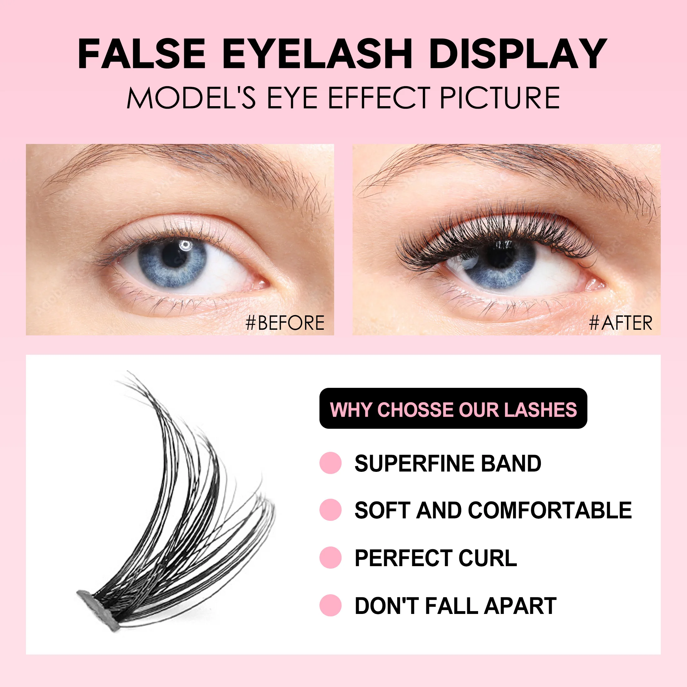 DIYまつげエクステキット,200個,クラスター,接着剤とシ - Eyelash Extension Equipment のレビューと価格