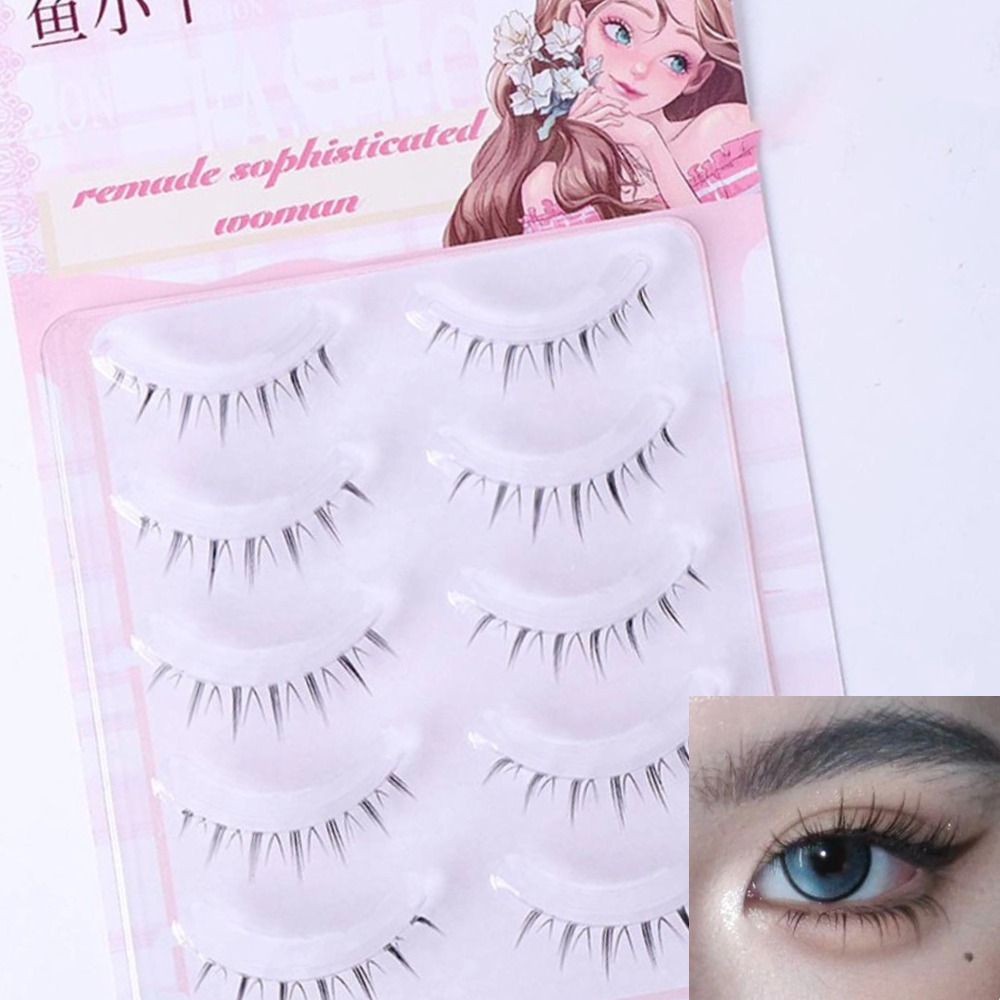 5ペアのナチュラルな下まつげ、クリアバンド、スモールデビルス - Eyelash Extension Korean Style のレビューと価格