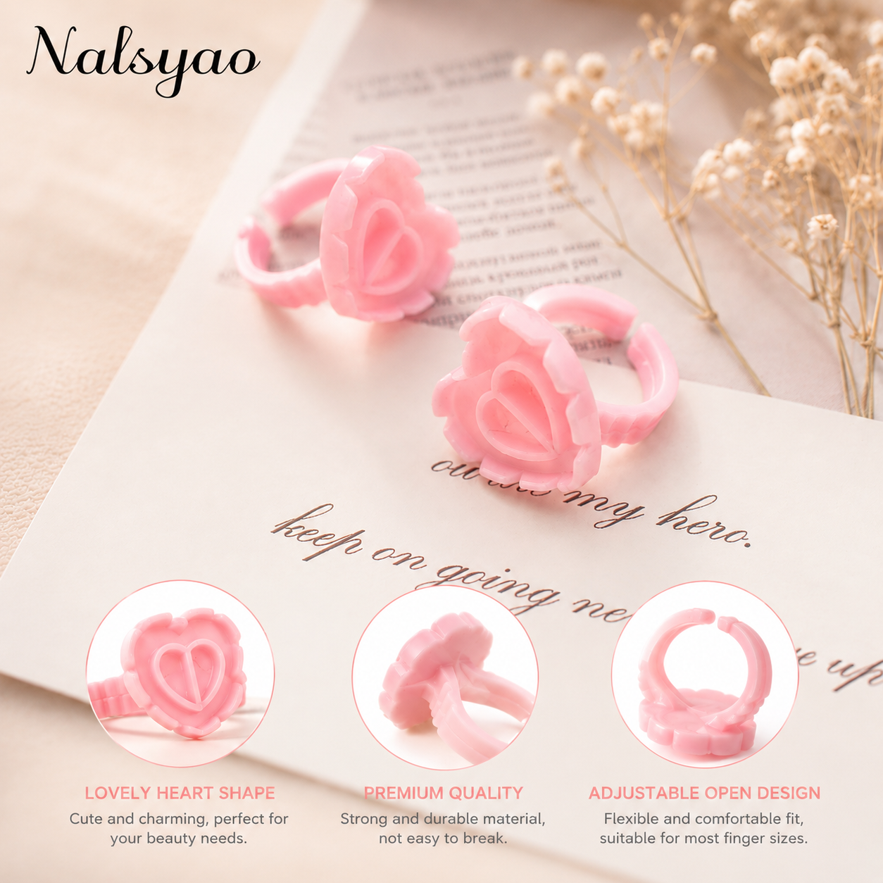 100 個使い捨てハート型プラスチック接着剤リングカップまつ - Eyelash Extension Jakarta のレビューと価格